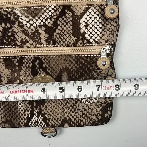Kipling AC7905 Keiko Crossbody Bag Nylon Tan/Brown Tonal Snake Print bag