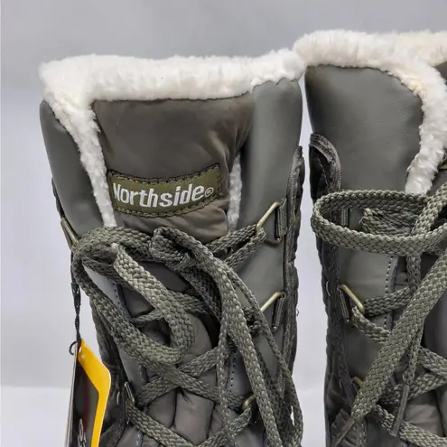 Northside Womens 9 Waterproof Insulated Snow Boot Olive Faux Fur Thinsulate Green