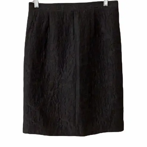 VINTAGE Valentino Miss V floral pencil skirt sz 42 Black