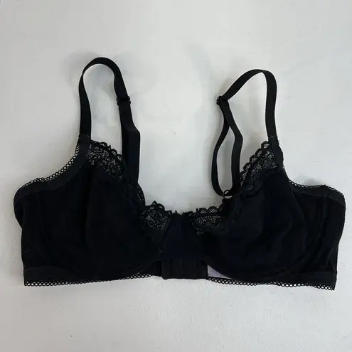 Savage X Fenty Size 36DDD Bra Wired Cotton Essentials Lace Black Caviar Woman’s