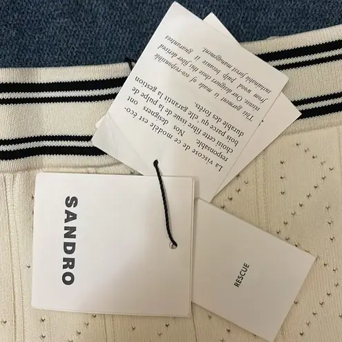 Sandro Cream A-Line Pleated Skirt Resort Wear size 34