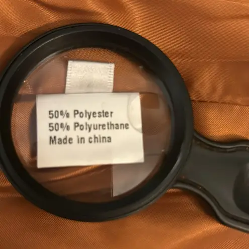 Pressed Brown Zip Up Peplum PU Jacket Swing Coat XL Boho Indie Rocker Glam Retro - Image 11