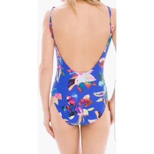 La Blanca Tummy Control Havana Tropics Mesh Floral Swimsuit Green Size 8