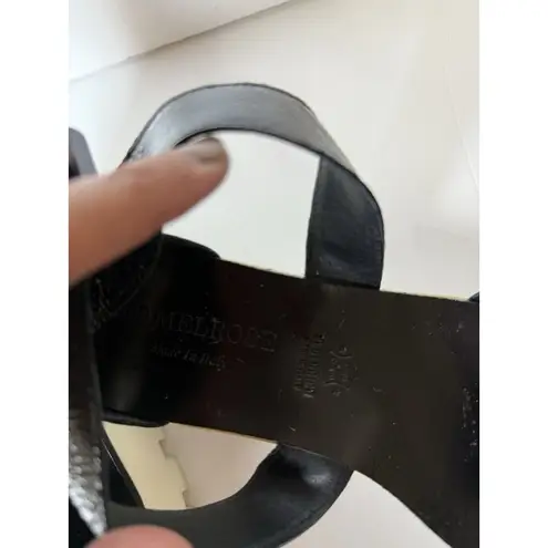 8100 Melrose Cross Strap Black Patent Buckle Wedge Sandal Women’s Size 41 Italy