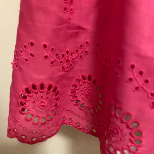 Womens Hot Bubblegum Pink Eyelet Tank Top XL Bust 40” 42” 44” Beach Barbie