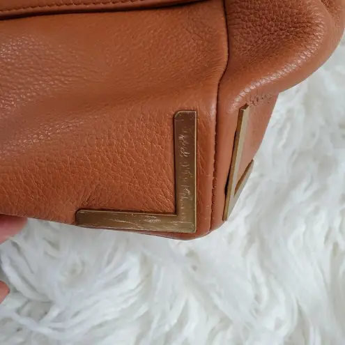 Badgley Mischka Brown Satchel Turnkey Clasp Purse