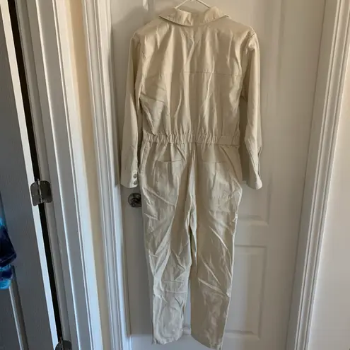 Sandy Liang Women’s 2 x TARGET Cream Long Sleeve Jumpsuit Painter’s Boiler Suit