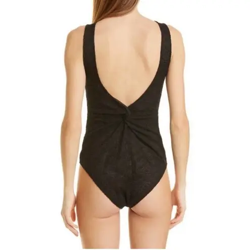 Ganni NEW Lace Black Sleeveless Twist Back Bodysuit XS