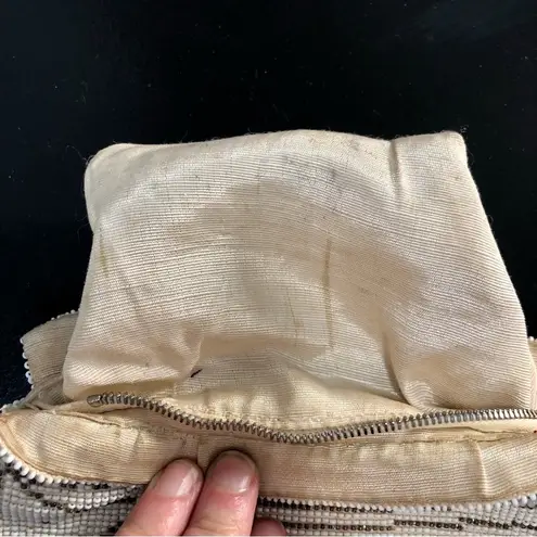 Vintage Beaded Belt Loop Bag Clutch Made in Czechoslovakia Ivory Cream White - Image 10