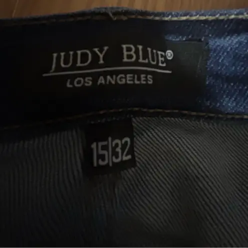 Judy Blue NWOT plus ladies  distressed dark wash denim skinny boyfriend fit 15/32 thumbnail 4