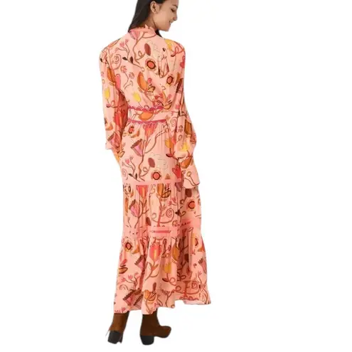 Celia B Orchid Midi Dress In Peach Size S