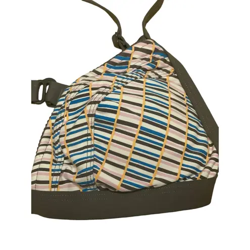 Lole Kailua Sports Bra Top Size Small Crossback Geometric Blue Gray Pink Active