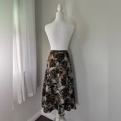 Vintage Y2K R.Q.T. Brown & Teal Leaf Print A