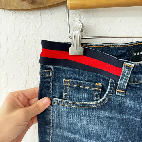 Veronica Beard Ankle Carolyn 10β Baby Bootcut Red Blue Elastic Waist Trim 26