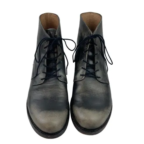 Patricia Nash * Serano Boots Womens 7 Black Mist Distressed Booties Lace Up Boho