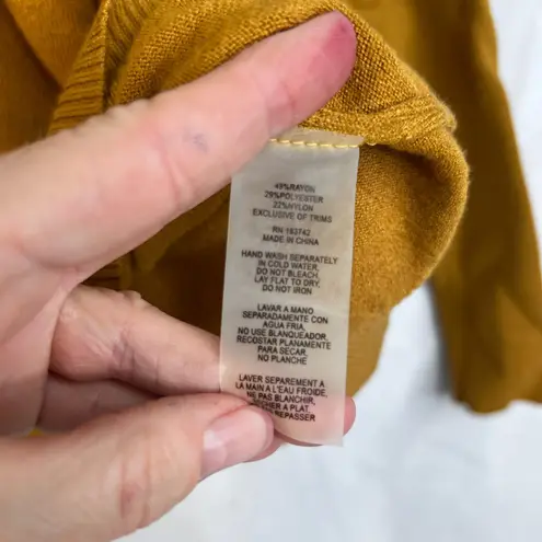 Liv Milano Studded Puff Sleeve Gold Dressy Sweater Mock Neck Size Medium