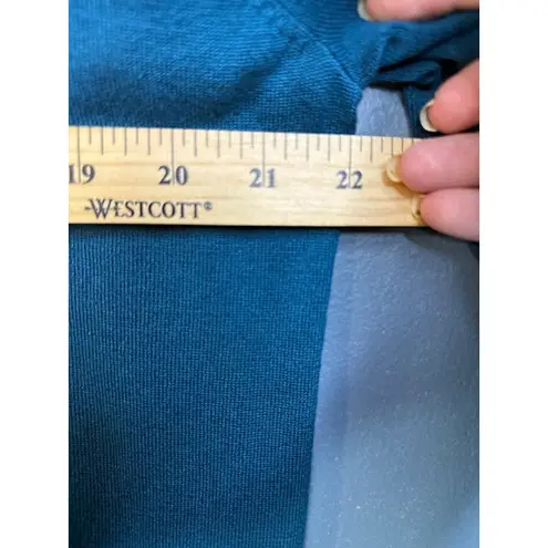 Cable & Gauge Sweater Women's Size 2X Wide Button Up Turtleneck Blue Office Wear