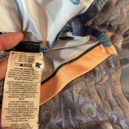 Oakley Short Sleeve Blue & Orange Stripes Medium