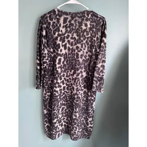 Club Monaco Wool Cashmere Cheetah Knee Length Sweater Dress