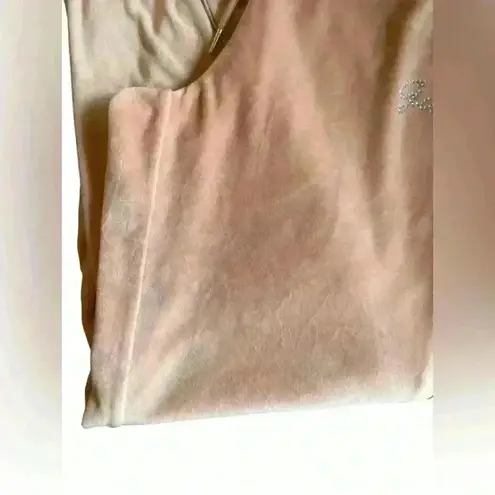  Pink Velour Jogger Pants Size Large Guess Logo Silver Piping Athleisure