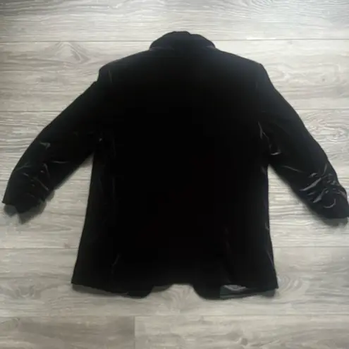 Autres Filles Velvet Velour Black Open Ruched 3/4 Sleeve Blazer Size M Size M