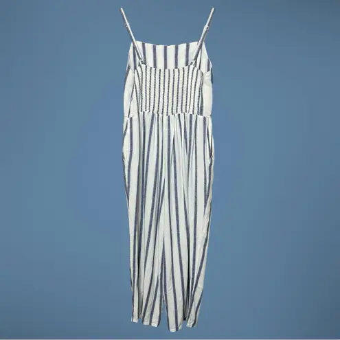Old Navy  Pinstripe Cropped Square Neck Jumpsuit w/ Adjustable Straps, Medium