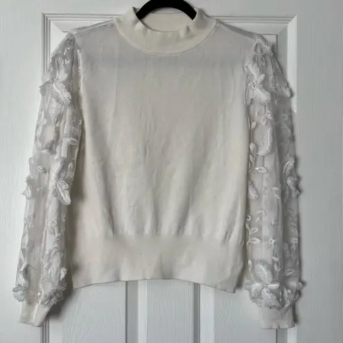 Alfani Joseph A. Lace Overlay Sweater - Size M