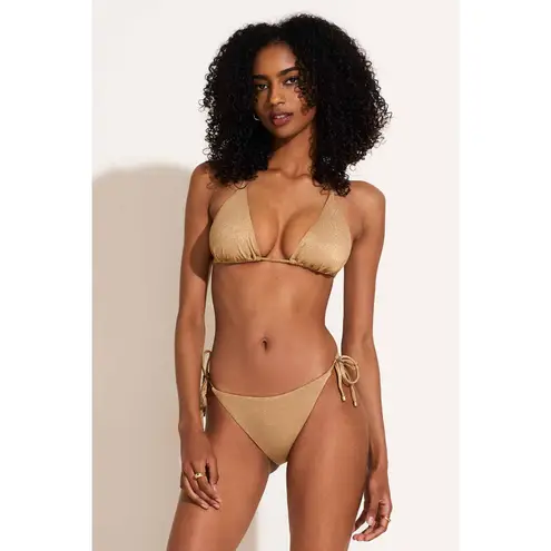 Vitamin A Elle Tie Side Bottom - Golden Glow Metallic Size 8/M NEW