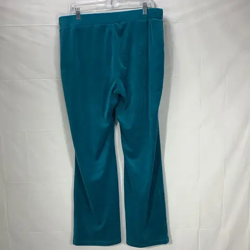 Juicy Couture Peacock Green Velour Classic Logo Track Pants Joggers Size XL