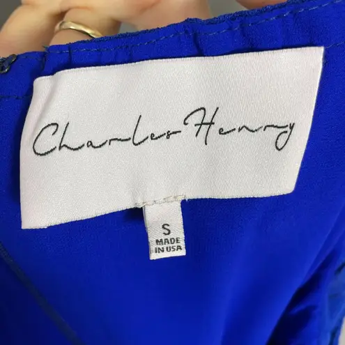 Charles Henry Off the Shoulder Dress Royal Blue Size Small Women Mini Flirty