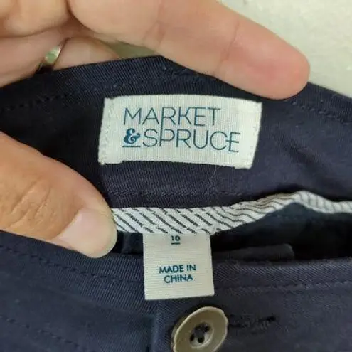 Market & Spruce Navy Chino Shorts Stretch Stitch Fix 5" Inseam Women's 10