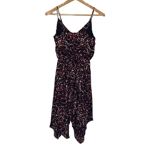 Peyton Jensen Colton leopard asymmetrical hem dress in rust black combo size XS
