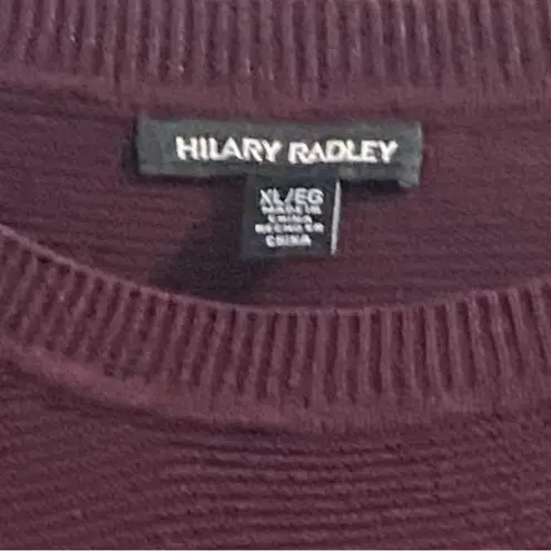 Hilary Radley Women's Long Sleeve 2-fer Two-Fer Sweater, Heather Wine XL