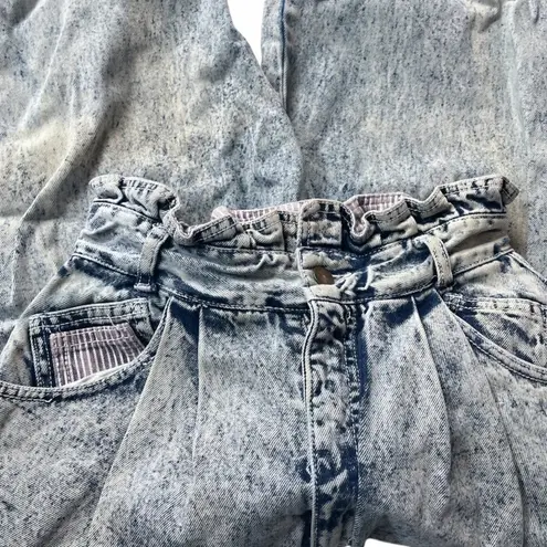 Jordache Vintage Paper Bag Waist Balloon Leg Jeans Stonewashed Blue Size 11