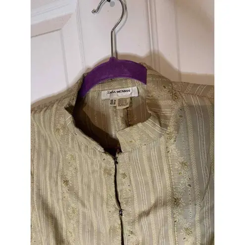 ZARA DBN)‎  Blazer woman M tan long sleeve shirt medium gorgeous