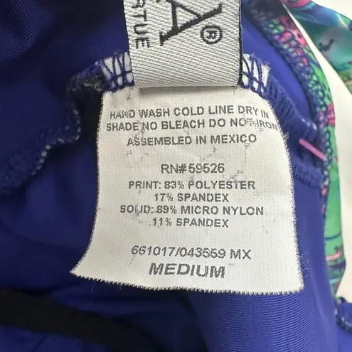 Becca One Shoulder Ruffle Paisley Print Swimsuit One Piece Bathing Suit Medium