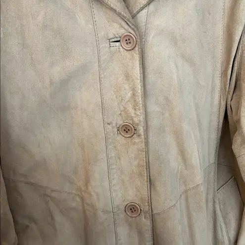 Bod + Christensen Light Tan Cream Suede Leather Jacket coat Long Women’s Medium Brown