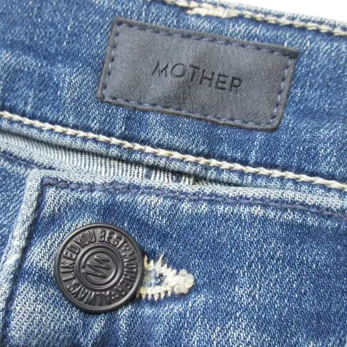NWT Mother Mid Rise Rider Ankle in Wish On A Star Crop Stretch Jeans 26 Blue