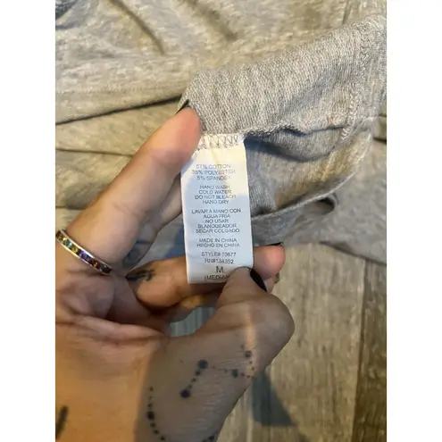 Ambiance Medium Plain Solid Grey Crop Top Womens Hooded Sweater Sweatshirt