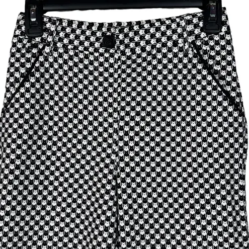 Betabrand X-Small Straight Leg Chino Pants Catstooth Cat Pull-On Pockets Stretch