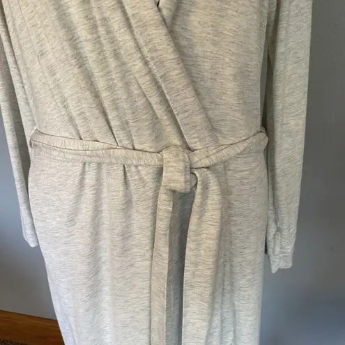 Natori Robe Women MED Gray Short Belted Stretch Wrap Soft Cozy See Pics For Size