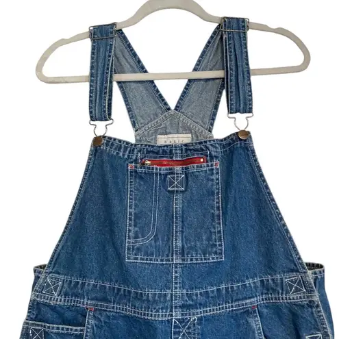 basic editions Womens Vintage Y2K  Blue Cotton Denim Utility Overalls Size Large