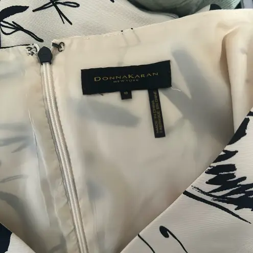 Donna Karan Black and White Pleated Mini Dress