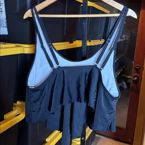 Aqua Eve Black Flounce Bikini with High Waisted Leopard Print Bottoms Size 3XL