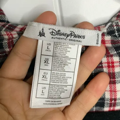  Parks walt disney world mickey‎ plaid pattern zip hoodie jacket XL women