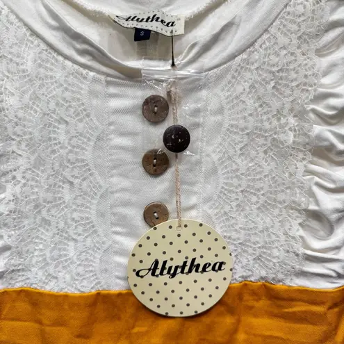 Alythea Ivory & Yellow Twofer Dress Milkmaid Bodice Pin Up Bodycon Pencil Skirt