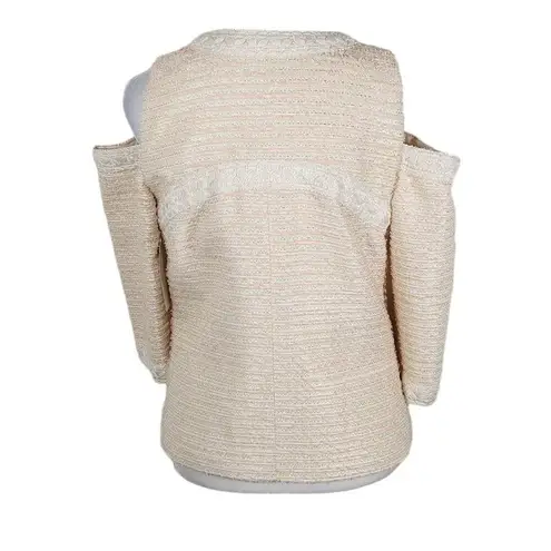 Boston Proper Pink and Cream Tweed Blazer with Shoulder Cutouts Size 4 NWOT