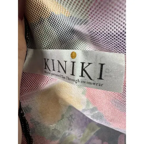 Kiniki Tan Through Sheer One Piece Swimsuit Bathing Suit Floral Size 16