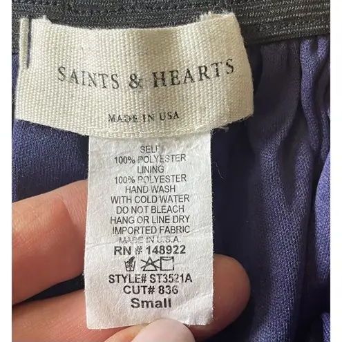 SAINTS & HEARTS FLORAL PRINT PUFF SLEEVES PEASANT BLOUSE USA Size S Black