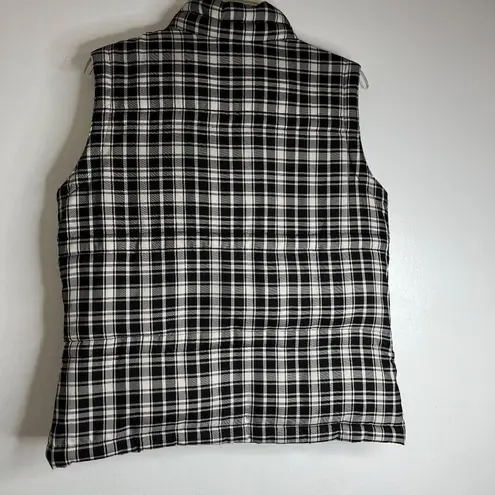 Charter Club Womens Puffer Vest Black Cream Sleeveless Pockets Full Zip Closure